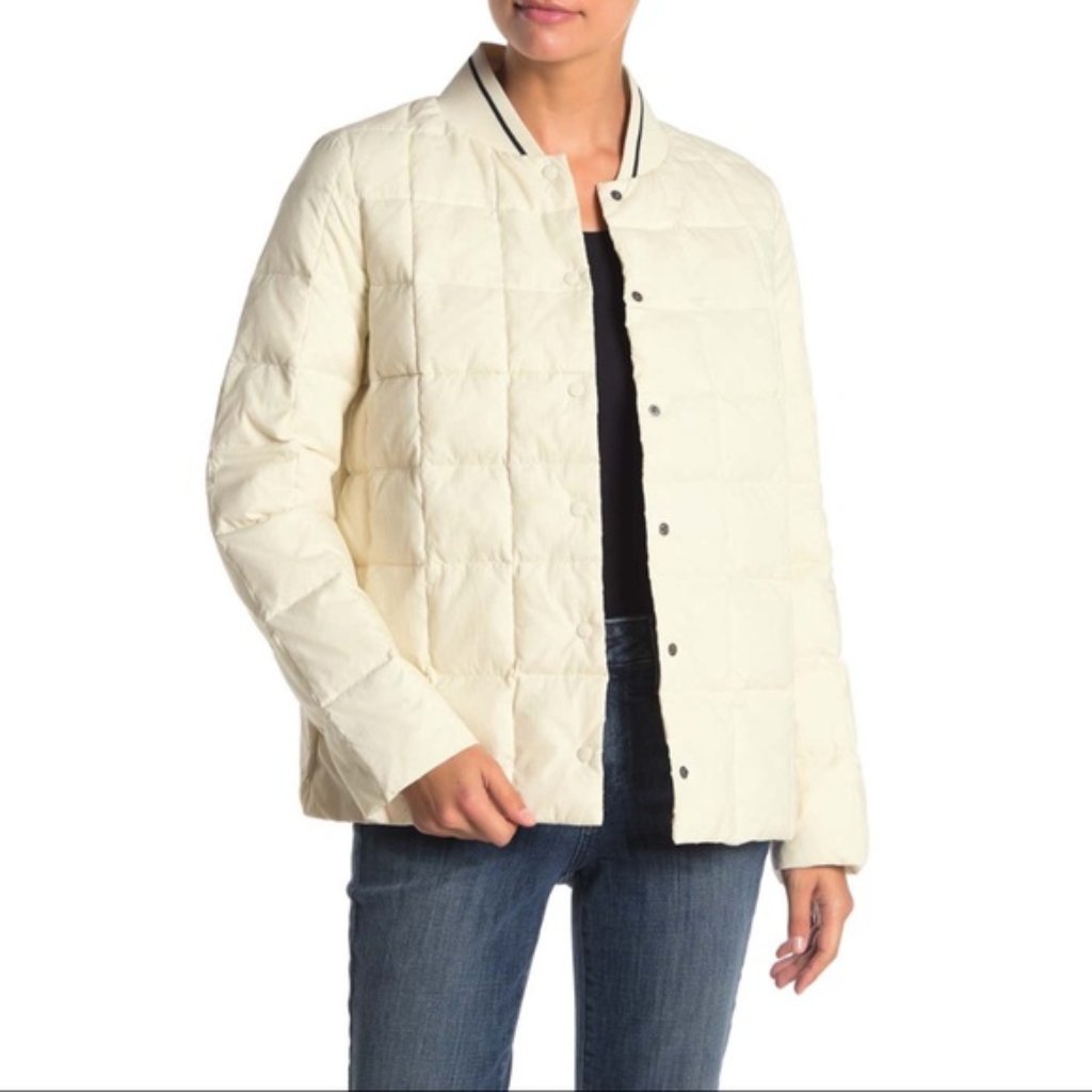 Trina Turk Solid Puffer Down Jacket Medium